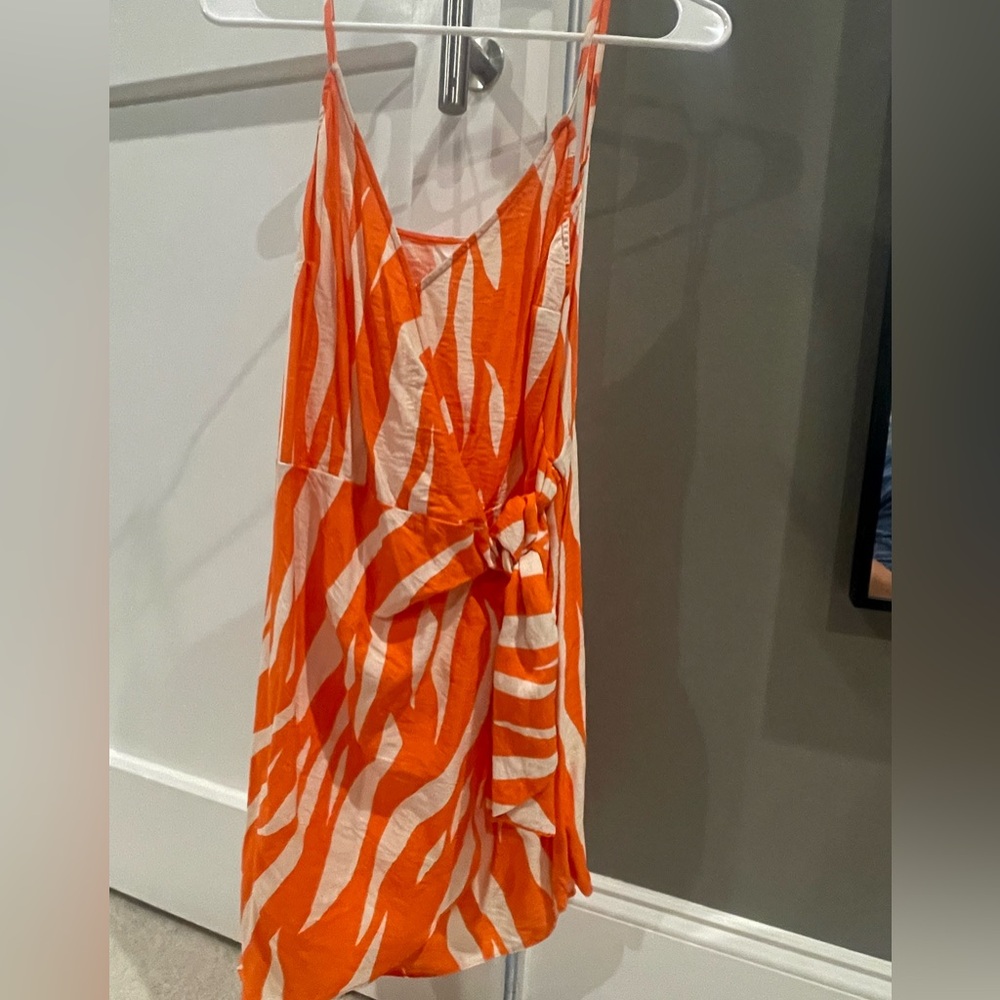 H&M Orange and White Striped Dress